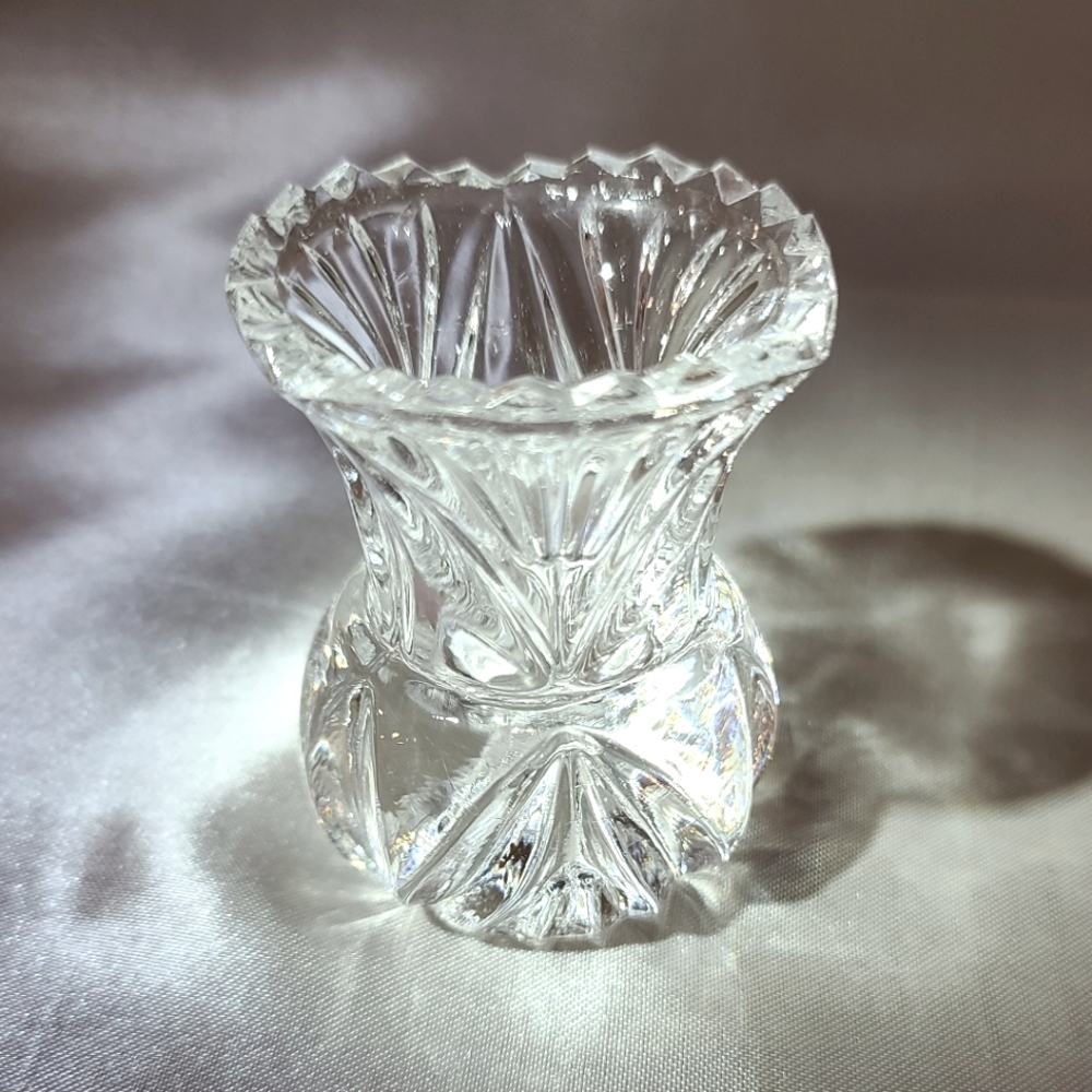 Princess House Vintage Crystal Toothpick Holder / Mini Bud Vase